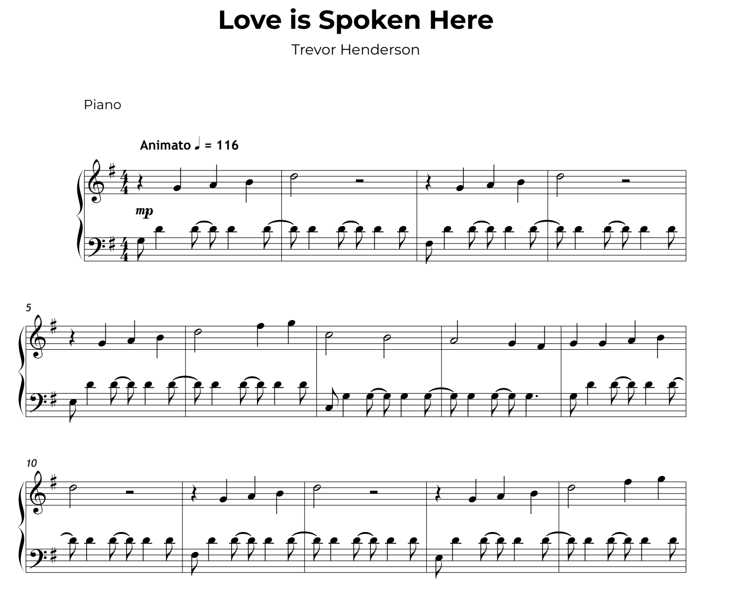 Love Is Spoken Here Sheet Music (Digital PDF)