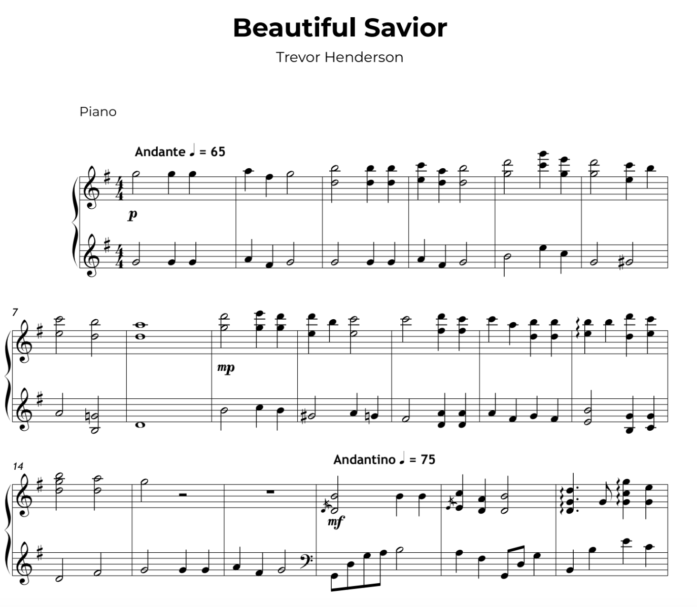 Beautiful Savior Sheet Music (Digital PDF)