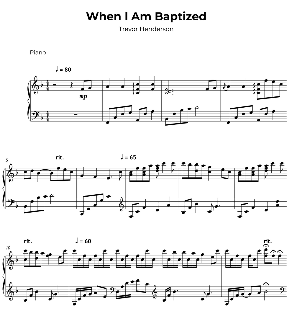When I Am Baptized Sheet Music (Digital PDF)