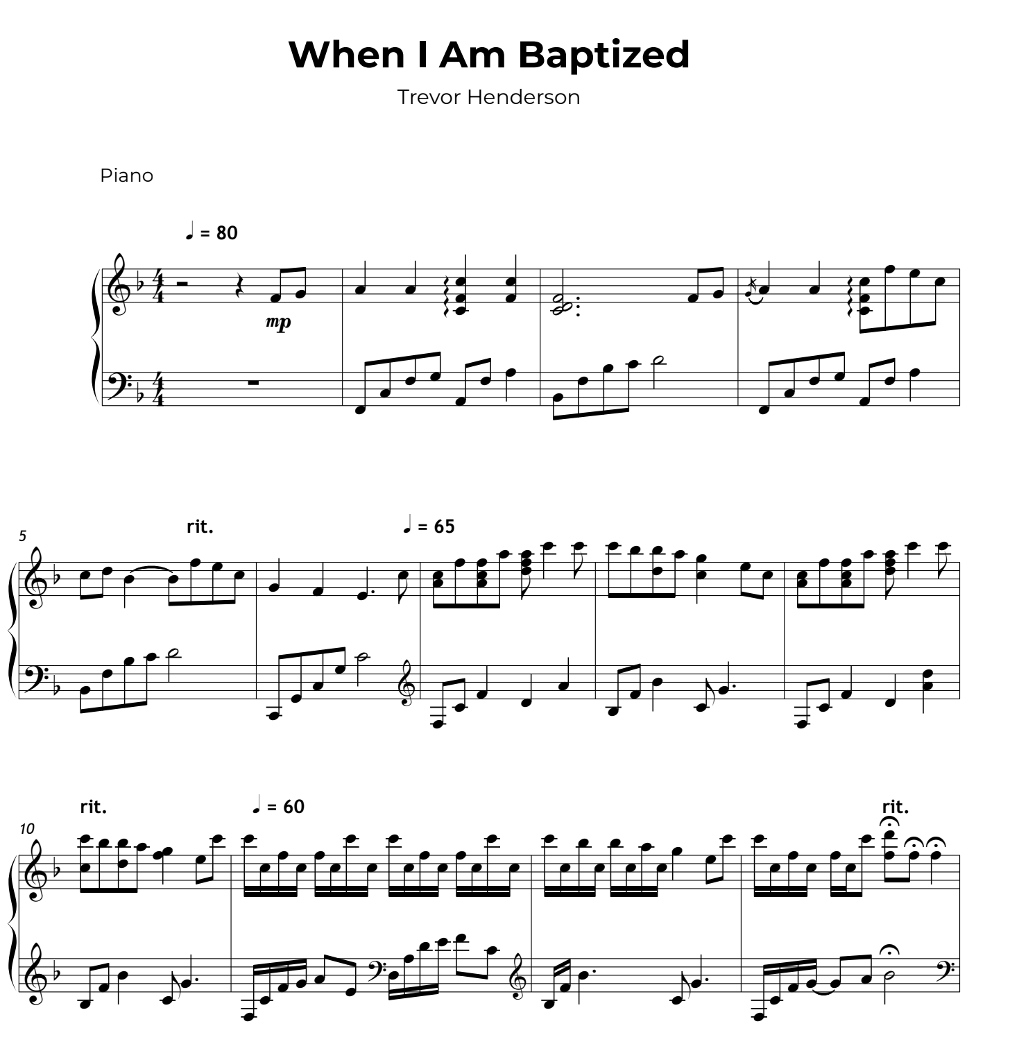 When I Am Baptized Sheet Music (Digital PDF)