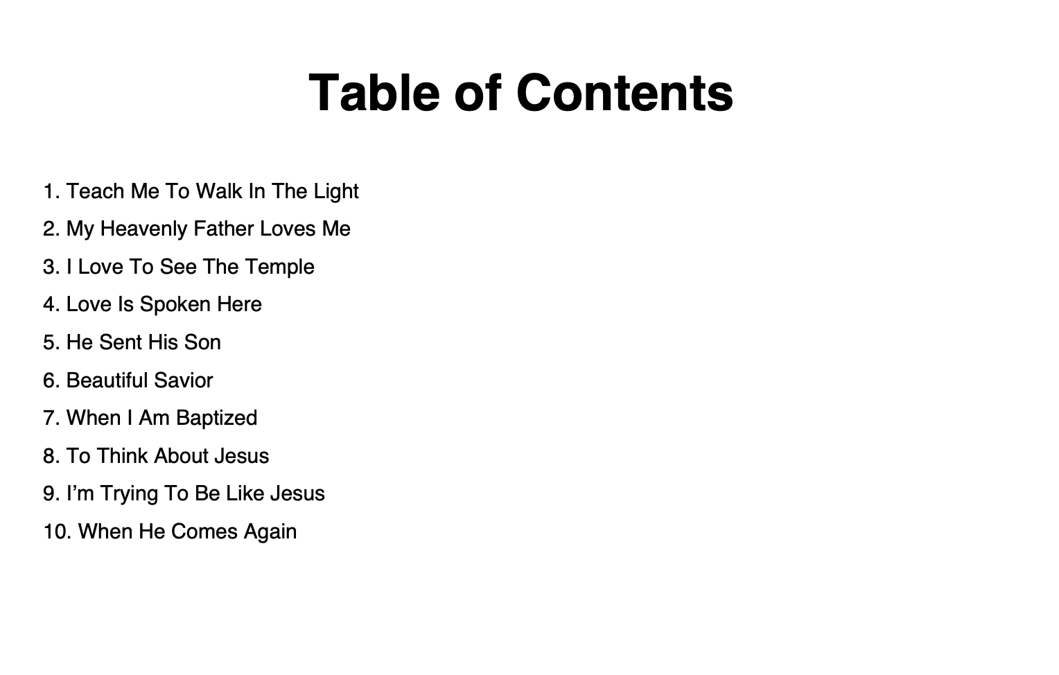 In The Light Sheet Music Songbook (Digital PDF)