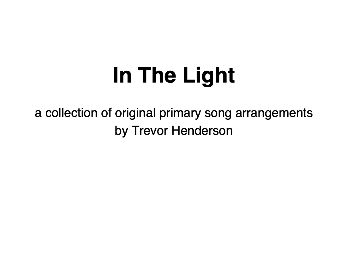 In The Light Sheet Music Songbook (Digital PDF)